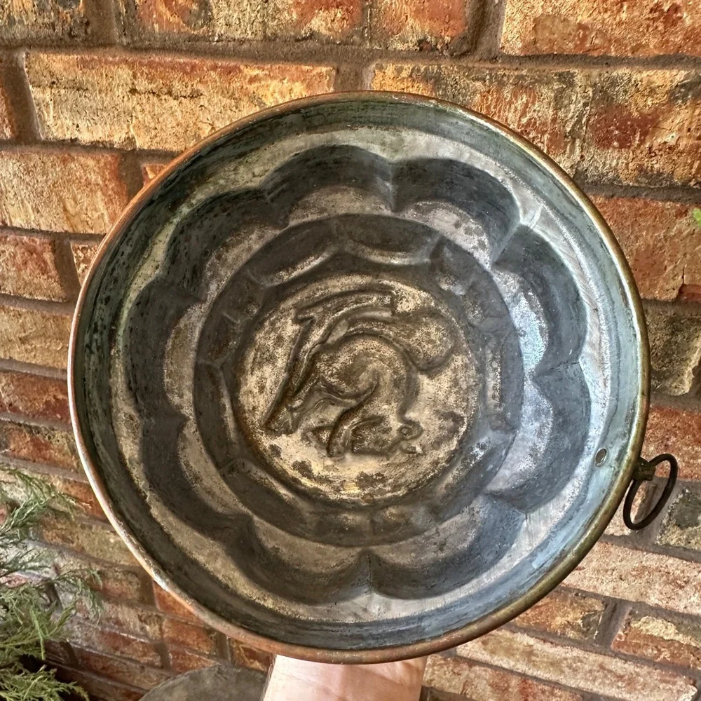 Vintage Copper Squirrel Bundt Cake Mold Wall Hanging Kitchen Decor Rustic